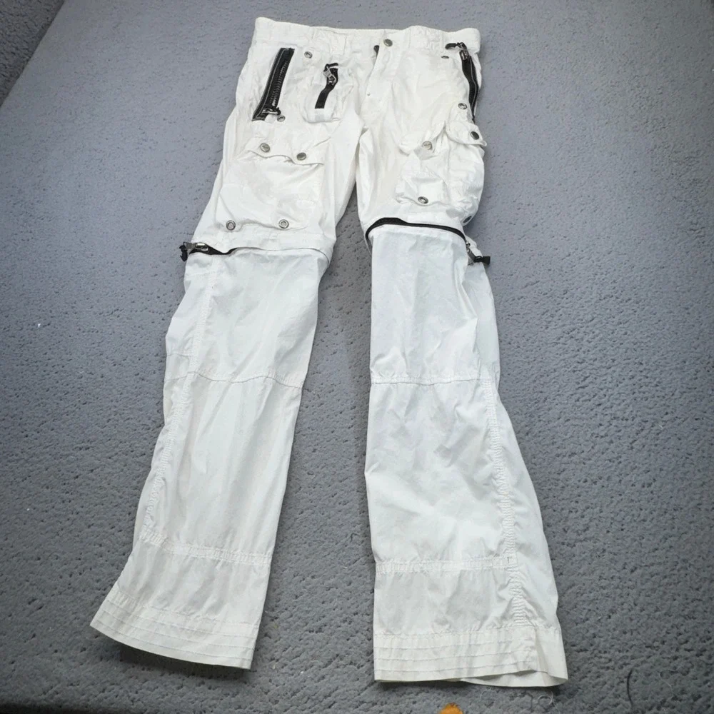 RLX Ralph Lauren Parachute Pants Womens 31R White‎ Convertible Cargo Y2K
